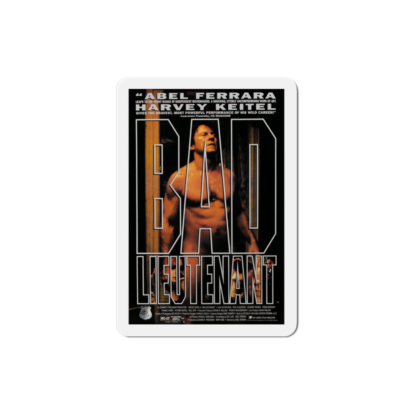 Bad Lieutenant 1992 Movie Poster Die-Cut Magnet-3" x 3"-The Sticker Space