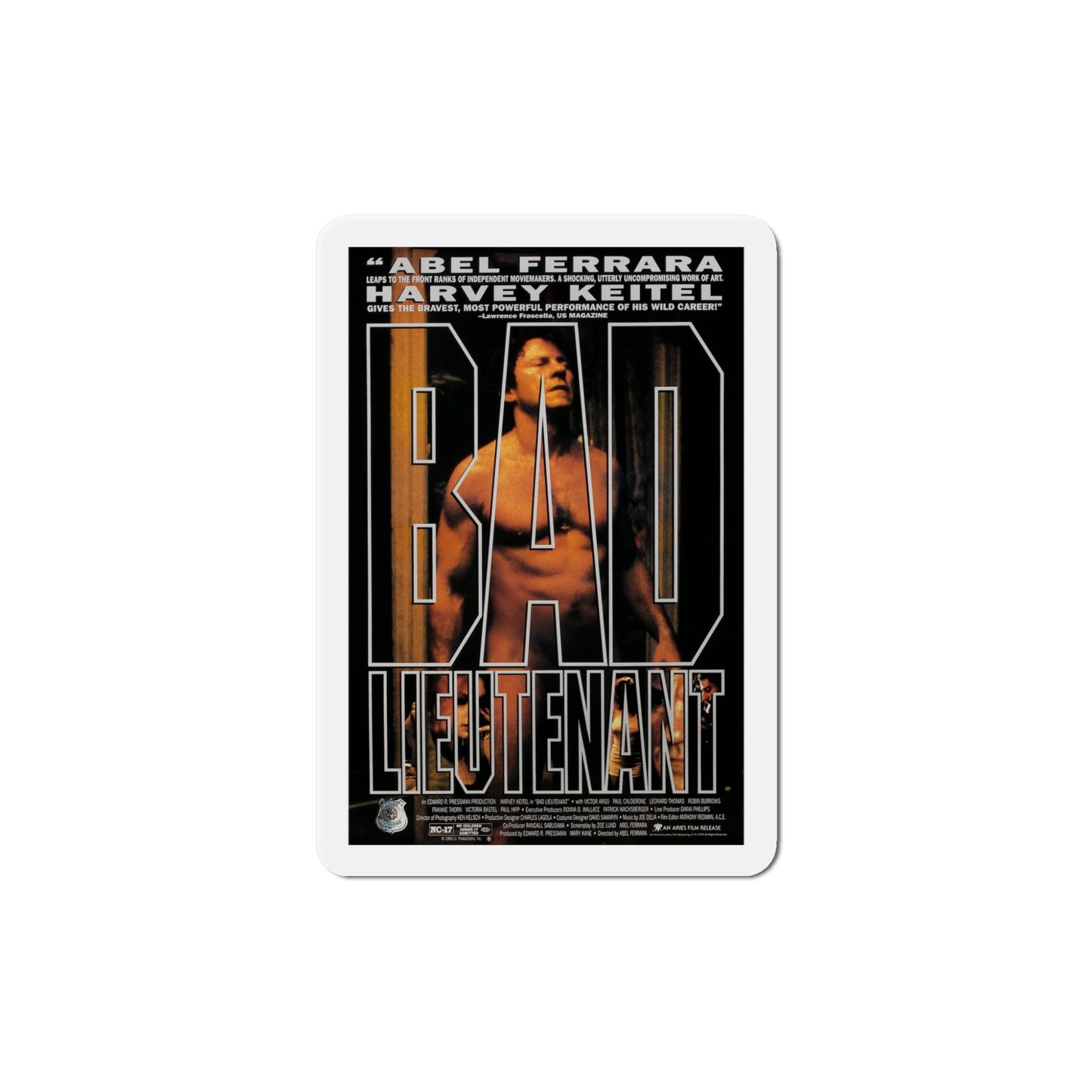 Bad Lieutenant 1992 Movie Poster Die-Cut Magnet-5" x 5"-The Sticker Space