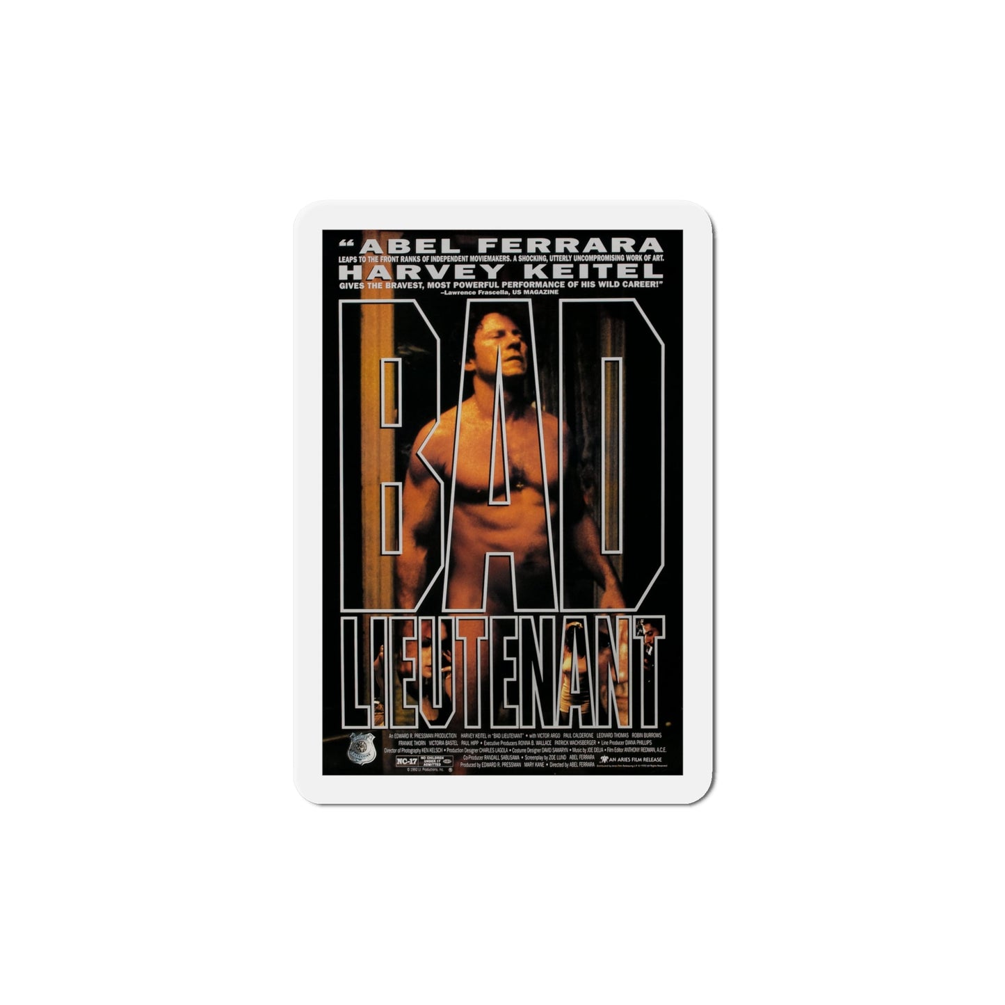 Bad Lieutenant 1992 Movie Poster Die-Cut Magnet-6 Inch-The Sticker Space