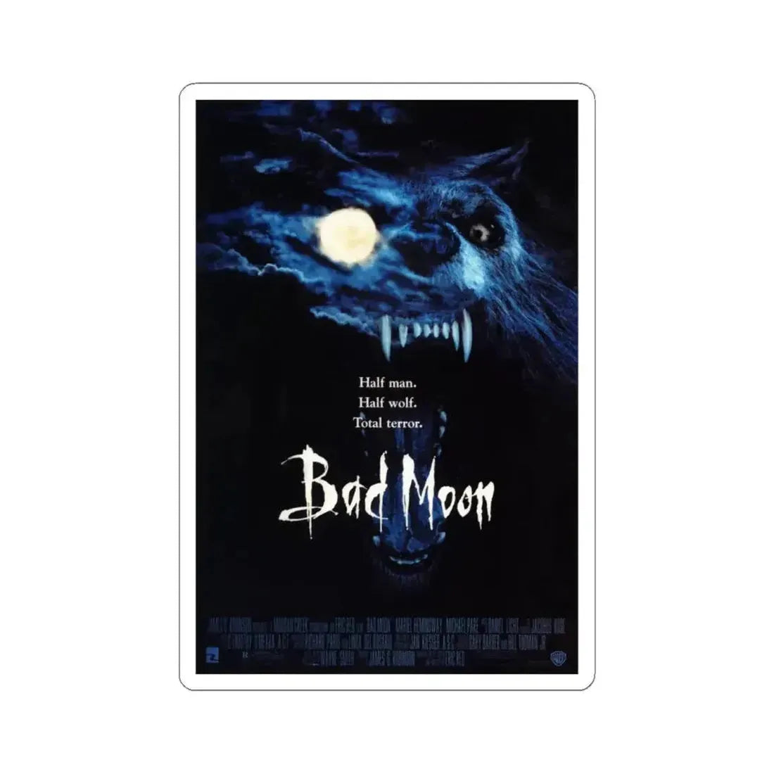 Bad Moon 1996 Movie Poster - STICKER Vinyl Kiss-Cut Decal 4 Inch White - The Sticker Space