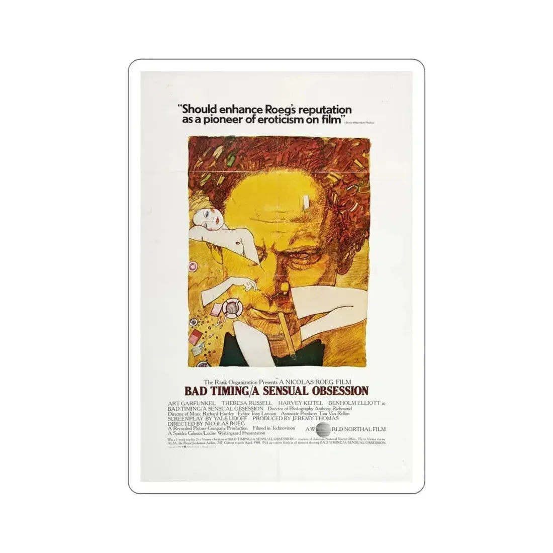 Bad Timing A Sensual Obsession 1980 Movie Poster STICKER Vinyl Die-Cut Decal 5 Inch - The Sticker Space