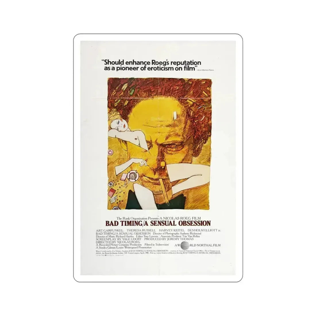 Bad Timing A Sensual Obsession 1980 Movie Poster STICKER Vinyl Die-Cut Decal 6 Inch - The Sticker Space