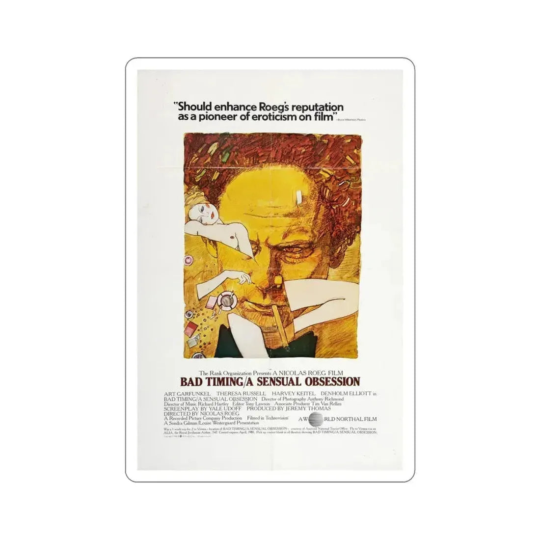 Bad Timing A Sensual Obsession 1980 Movie Poster STICKER Vinyl Die-Cut Decal 6 Inch - The Sticker Space