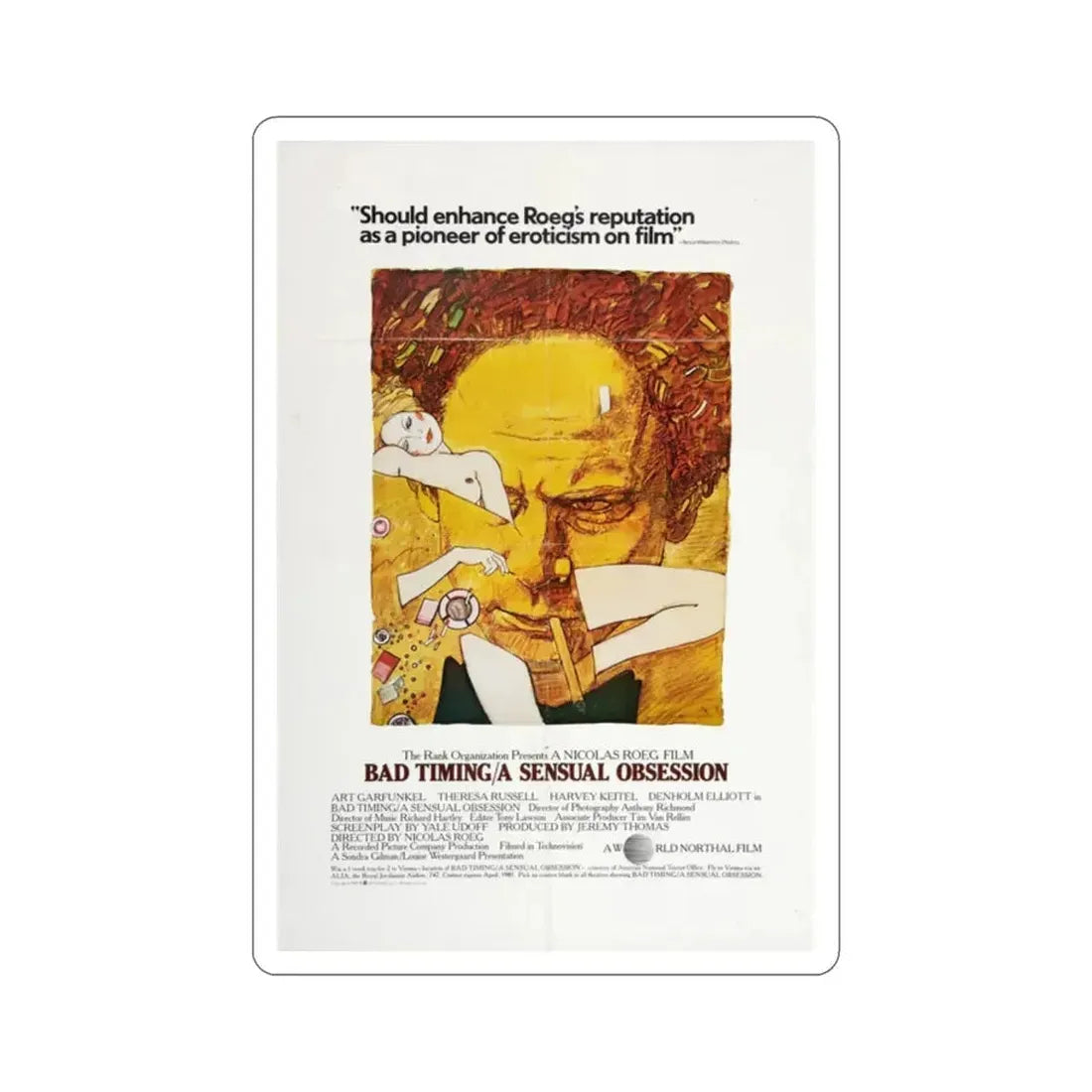 Bad Timing A Sensual Obsession 1980 Movie Poster STICKER Vinyl Die-Cut Decal - The Sticker Space