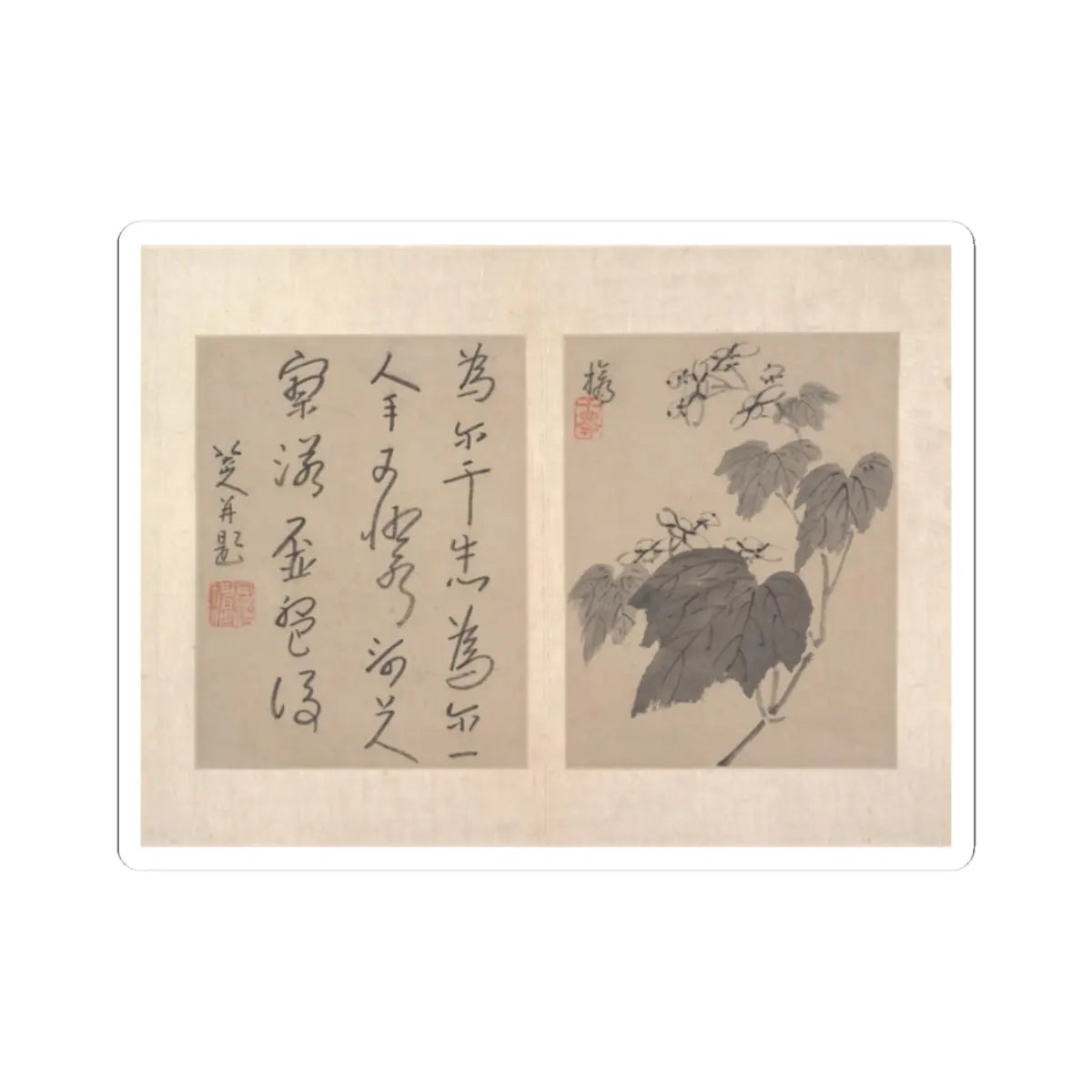 Bada Shanren (Zhu Da) - Album of miscellaneous paintings - unknown v7 - STICKER Vinyl Kiss-Cut Decal