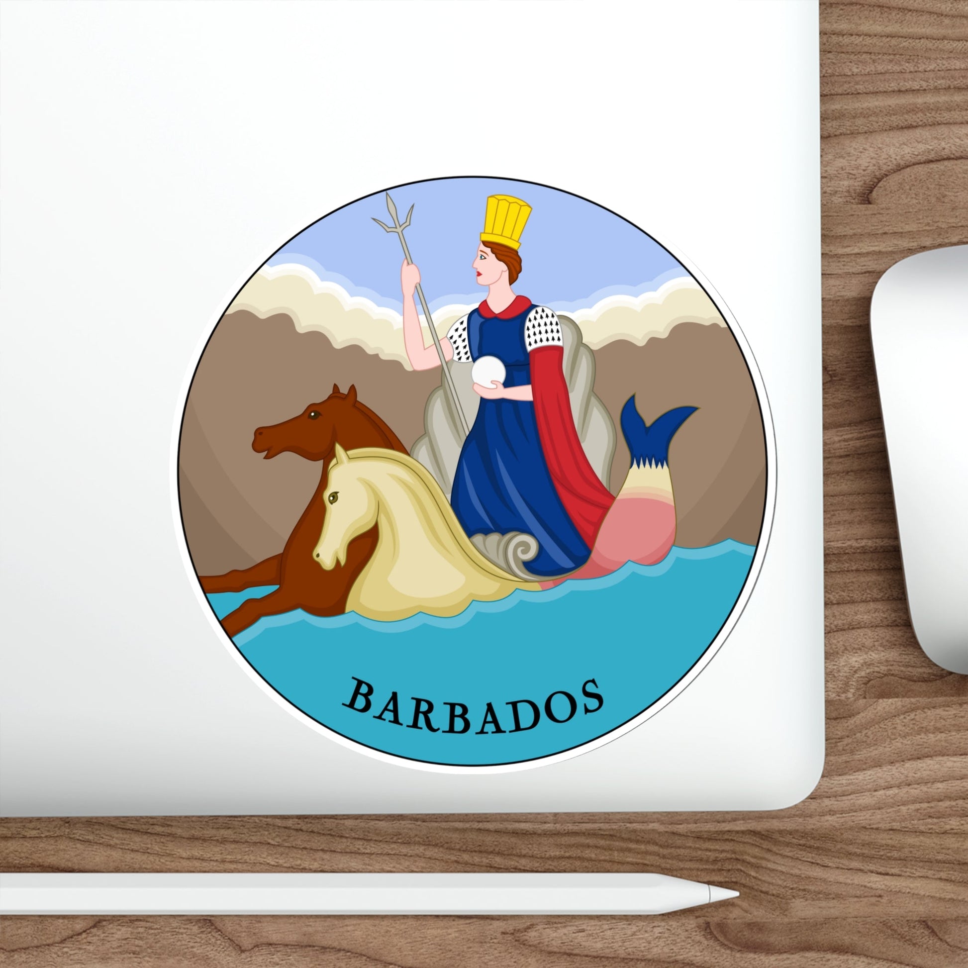 Badge of Barbados (1870–1966) STICKER Vinyl Die-Cut Decal-The Sticker Space