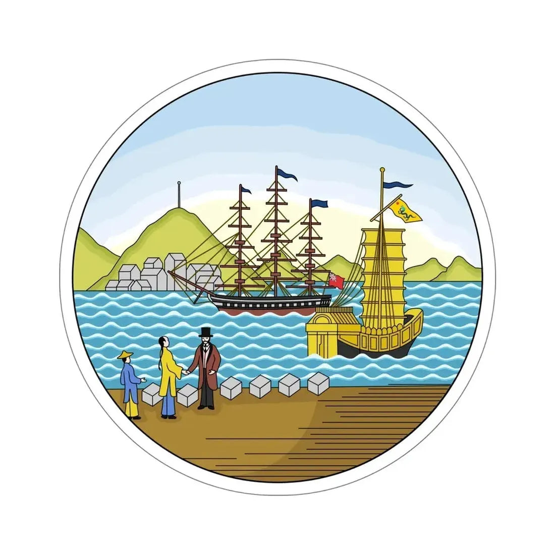 Badge of Hong Kong (1876–1955) STICKER Vinyl Die-Cut Decal - The Sticker Space