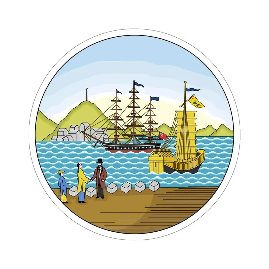 Badge of Hong Kong (1876–1955) STICKER Vinyl Die-Cut Decal - The Sticker Space