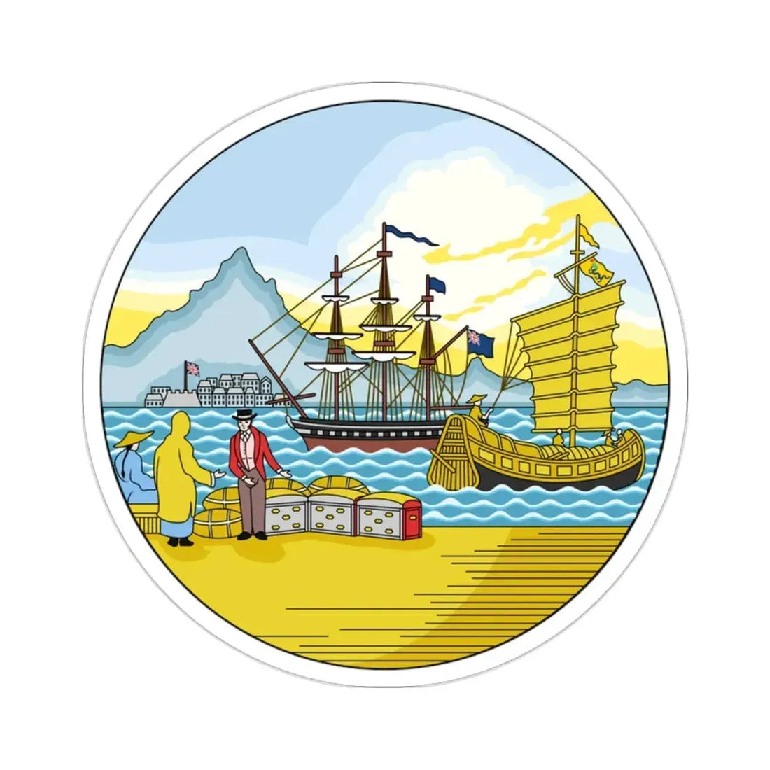 Badge of Hong Kong (1955–1959) STICKER Vinyl Die-Cut Decal 2 Inch - The Sticker Space