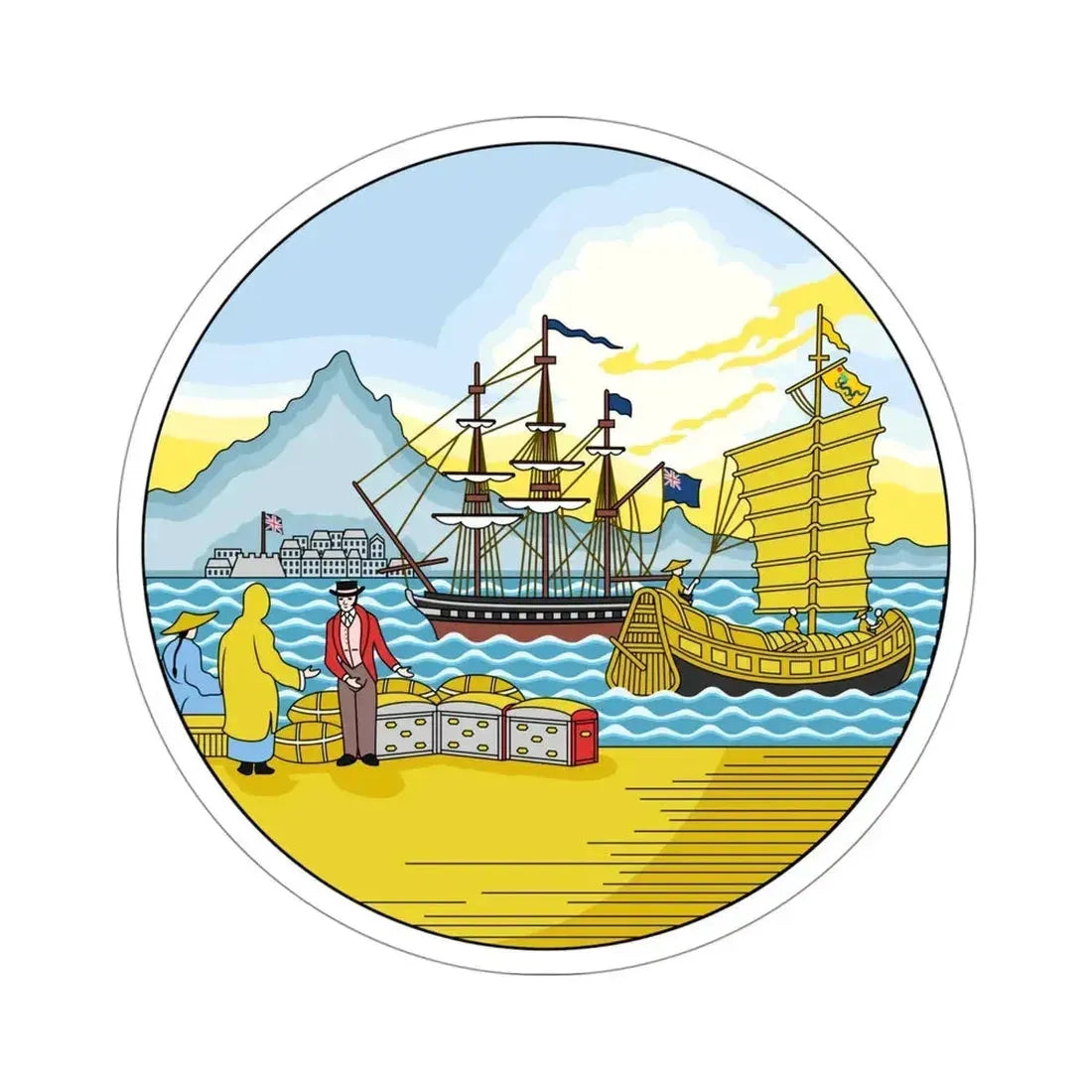 Badge of Hong Kong (1955–1959) STICKER Vinyl Die-Cut Decal 4 Inch - The Sticker Space