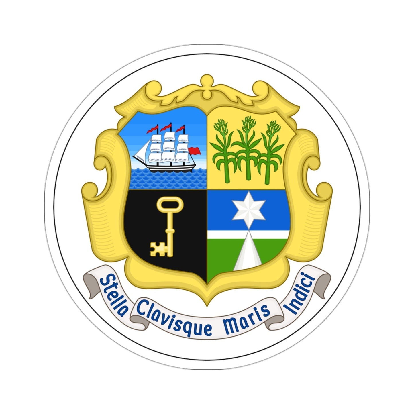 Badge of Mauritius (1869–1906) STICKER Vinyl Die-Cut Decal-3 Inch-The Sticker Space