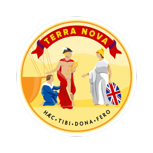 Badge of Newfoundland 1904-1987 (Canada) (Coat of Arms) STICKER Vinyl Kiss-Cut Decal 2 Inch White - The Sticker Space