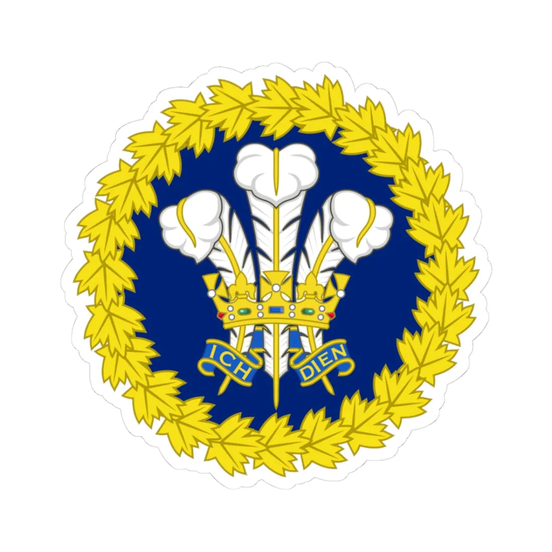 Badge of Prince Charles The Prince of Wales Royal Tour of Canada 2012 (Canada) (Coat of Arms) STICKER Vinyl Kiss-Cut Decal 3 Inch White - The Sticker Space