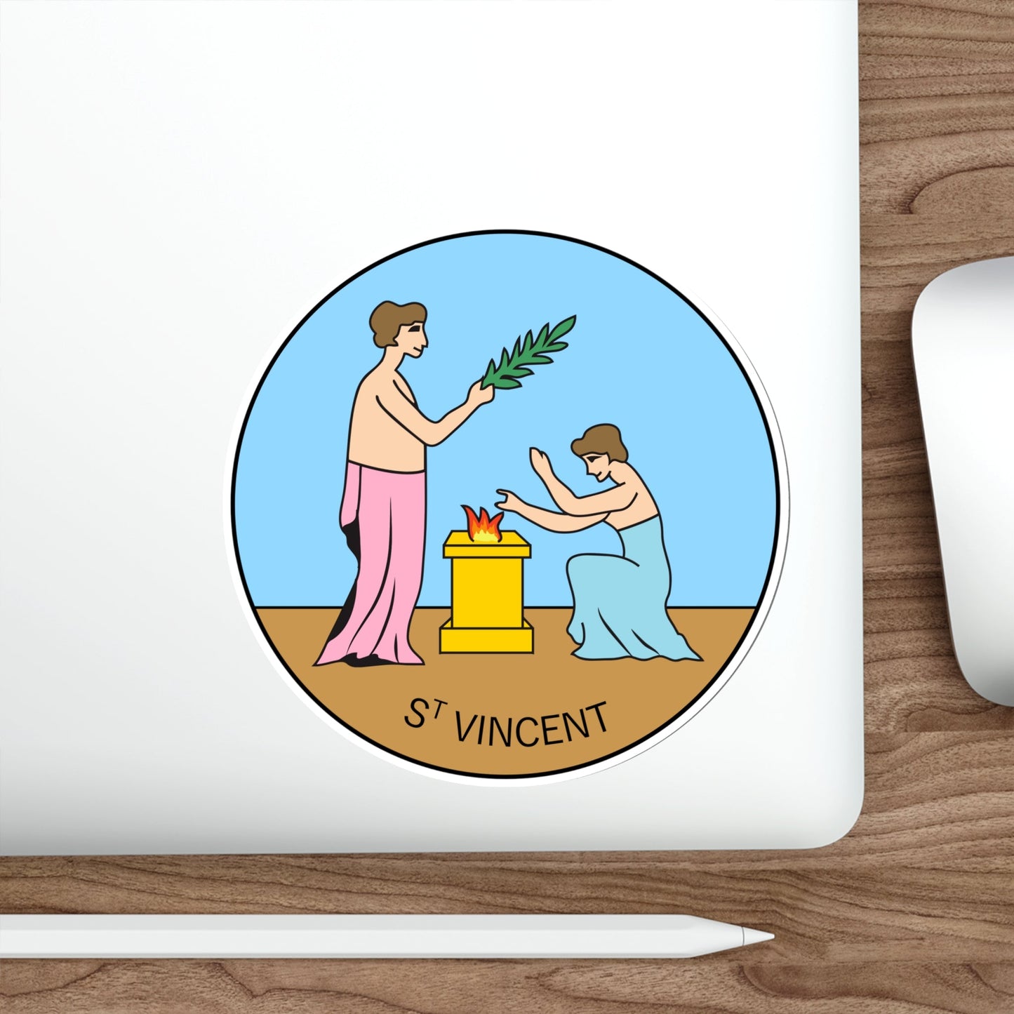 Badge of Saint Vincent and the Grenadines (1877-1907) STICKER Vinyl Die-Cut Decal-The Sticker Space