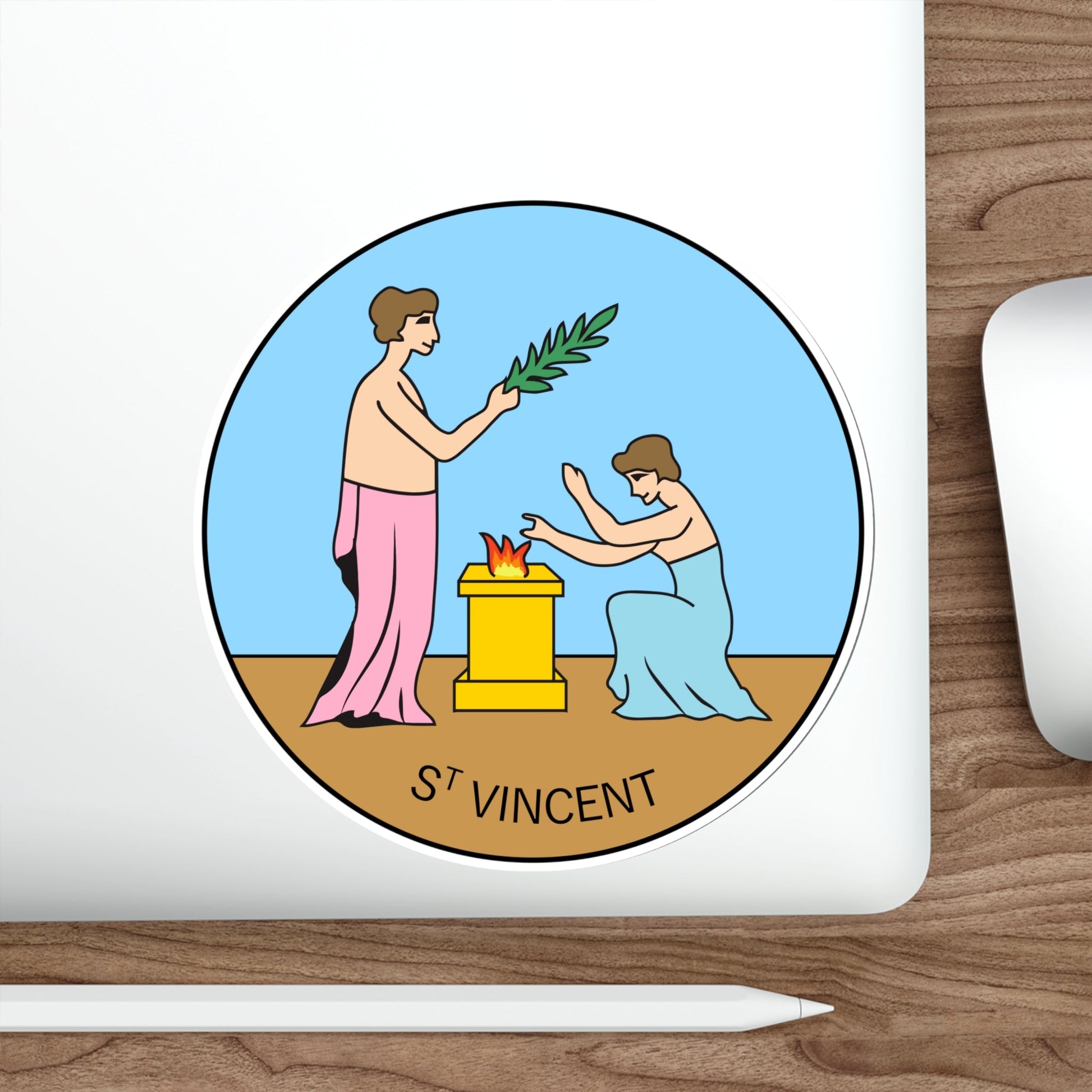 Badge of Saint Vincent and the Grenadines (1877-1907) STICKER Vinyl Die-Cut Decal-The Sticker Space