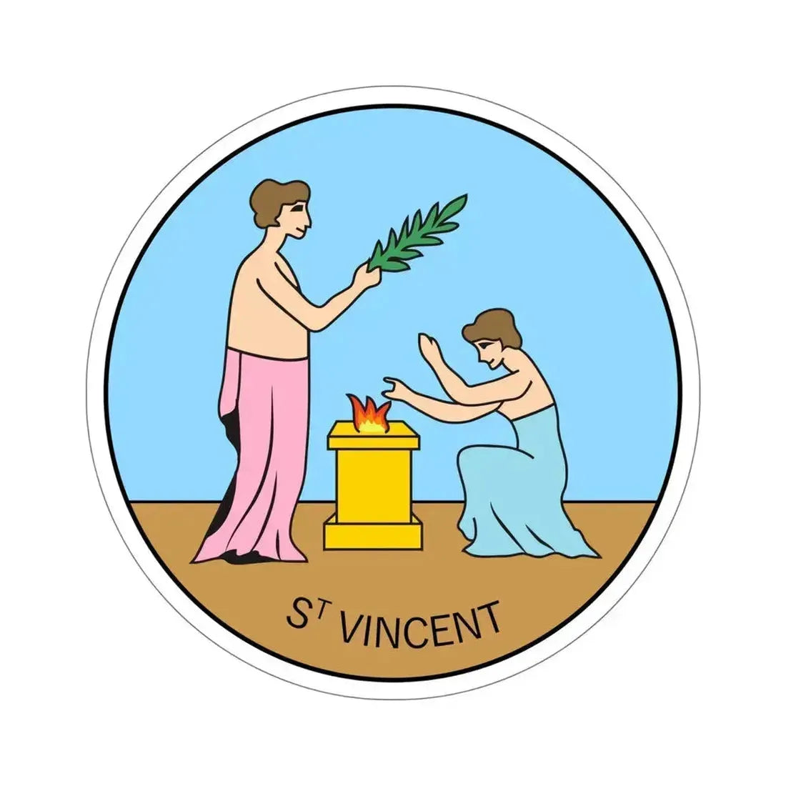 Badge of Saint Vincent and the Grenadines (1877-1907) STICKER Vinyl Die-Cut Decal 6 Inch - The Sticker Space