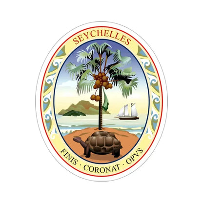 Badge of Seychelles (1961–1976) STICKER Vinyl Die-Cut Decal 3 Inch - The Sticker Space