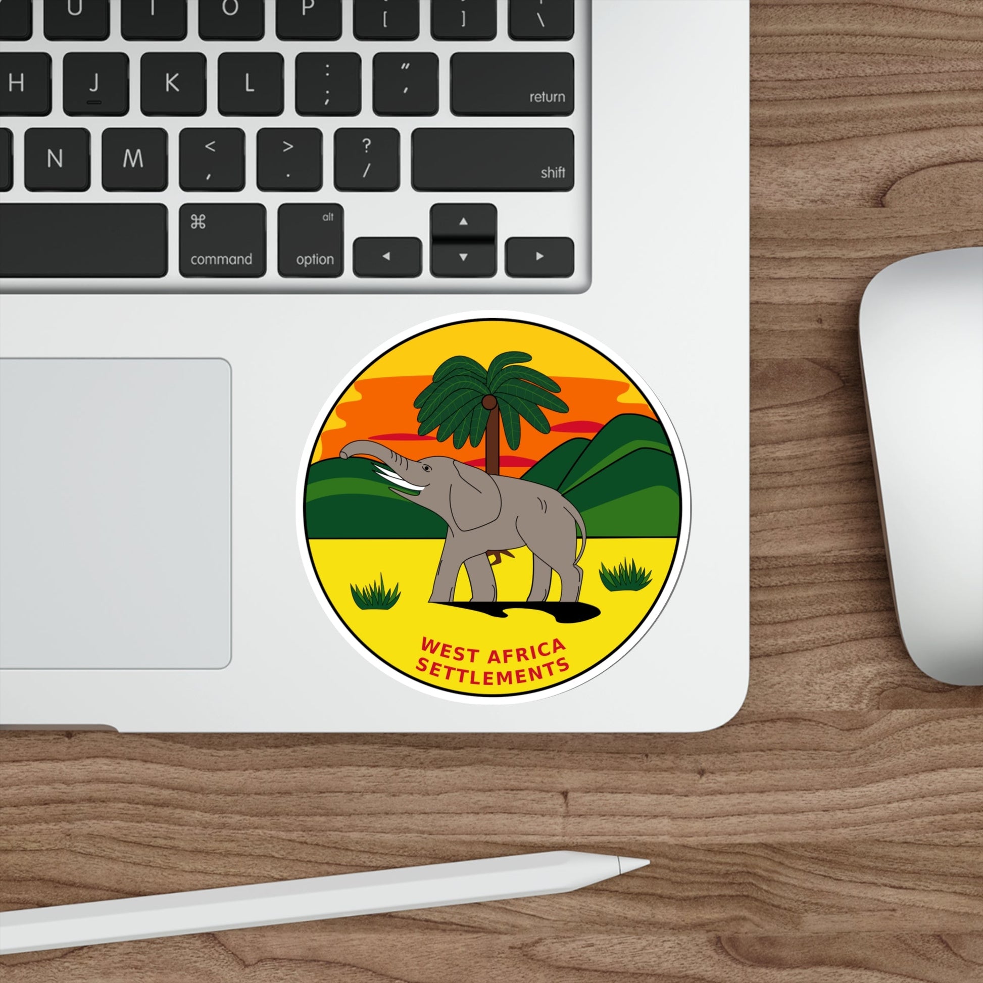 Badge of the British West Africa Settlements (1870-1888) STICKER Vinyl Die-Cut Decal-The Sticker Space