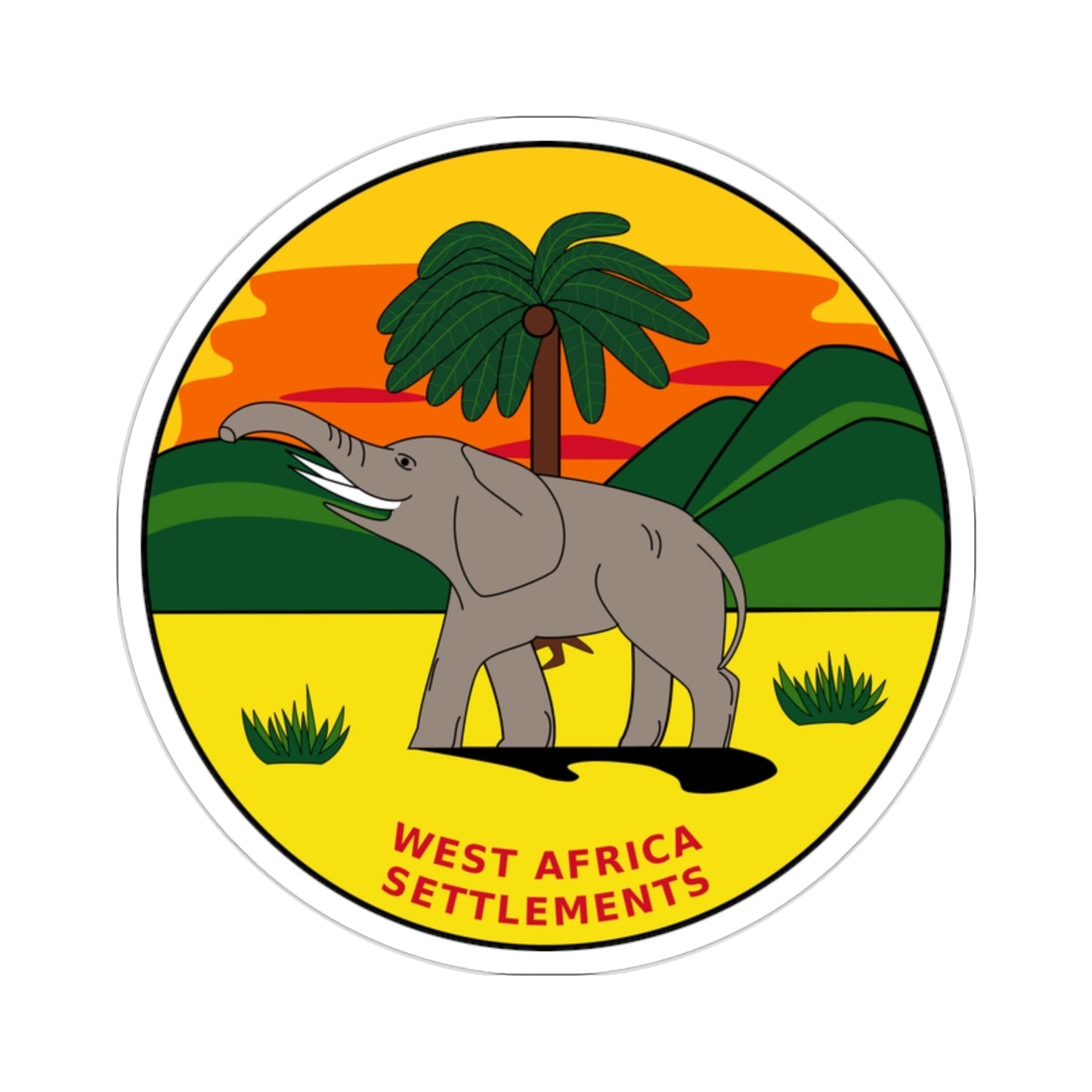 Badge of the British West Africa Settlements (1870-1888) STICKER Vinyl Die-Cut Decal-2 Inch-The Sticker Space