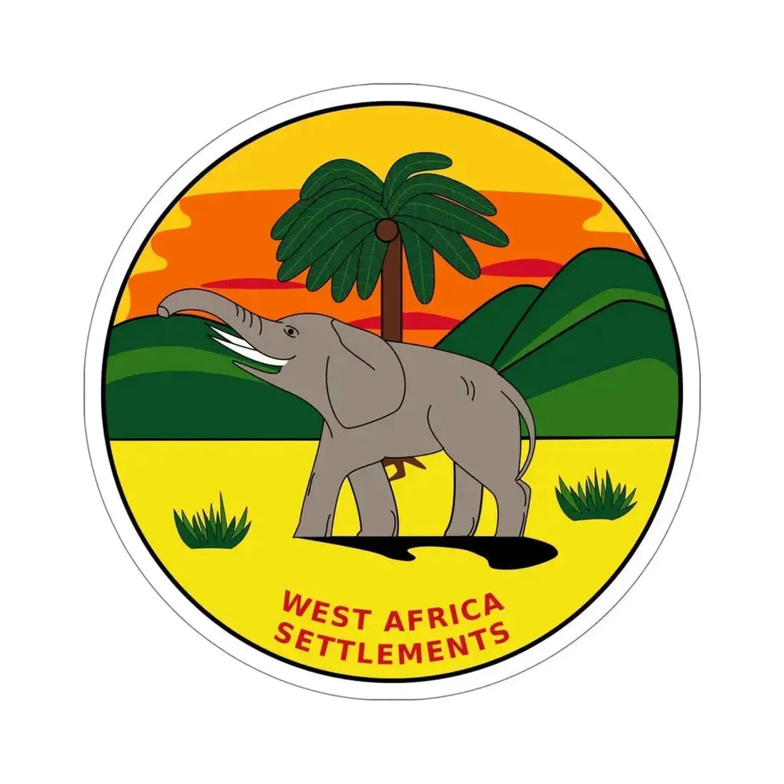 Badge of the British West Africa Settlements (1870-1888) STICKER Vinyl Die-Cut Decal 5 Inch - The Sticker Space