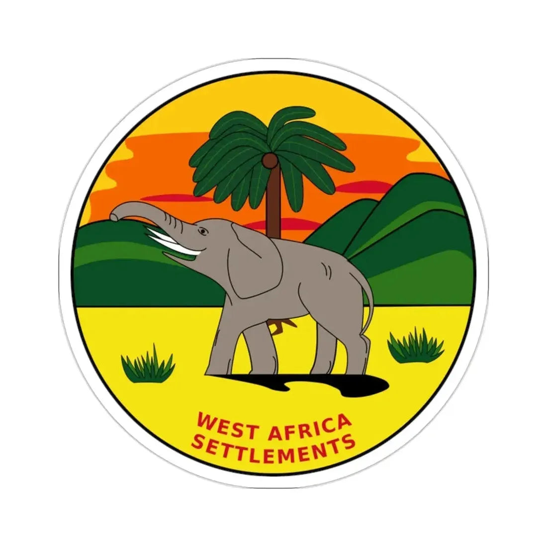 Badge of the British West Africa Settlements (1870-1888) STICKER Vinyl Die-Cut Decal - The Sticker Space