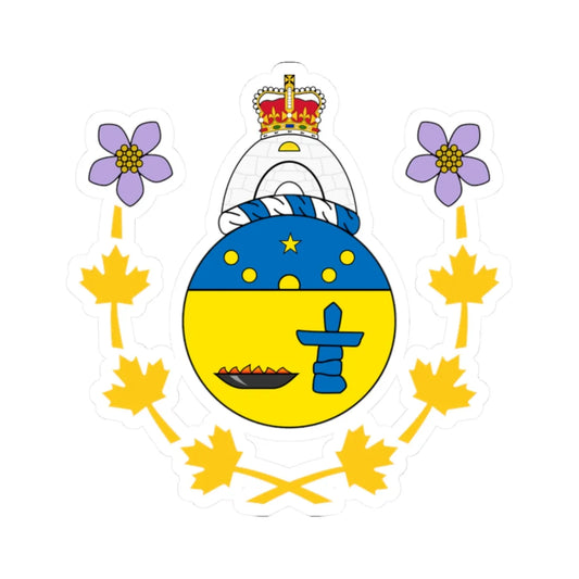 Badge of the Commissioner of Nunavut (Canada) (Coat of Arms) STICKER Vinyl Kiss-Cut Decal 2 Inch White - The Sticker Space