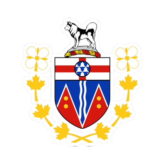 Badge of the Commissioner of Yukon (Canada) (Coat of Arms) STICKER Vinyl Kiss-Cut Decal 2 Inch White - The Sticker Space