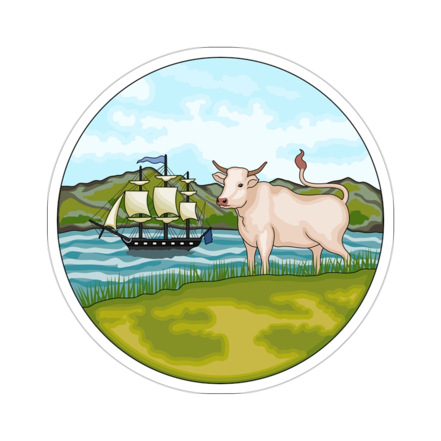 Badge of the Falkland Islands (1876–1925) STICKER Vinyl Die-Cut Decal-2 Inch-The Sticker Space