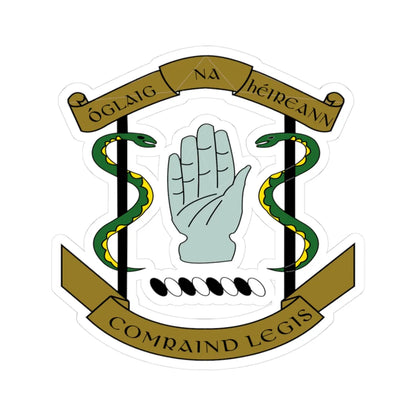 Badge of the Irish Medical Corps (Ireland) (Coat of Arms) STICKER Vinyl Kiss-Cut Decal 3 Inch White - The Sticker Space