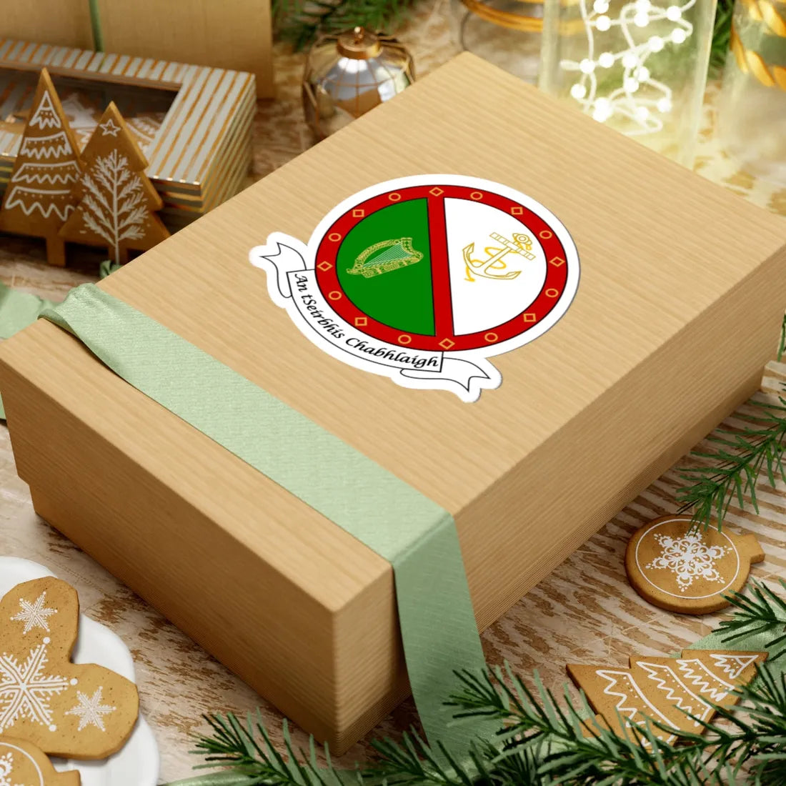 Badge of the Irish Naval Service (Ireland) (Coat of Arms) STICKER Vinyl Kiss-Cut Decal - The Sticker Space