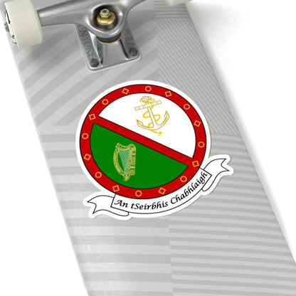 Badge of the Irish Naval Service (Ireland) (Coat of Arms) STICKER Vinyl Kiss-Cut Decal - The Sticker Space
