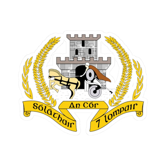 Badge of the Irish Transport Corps (Ireland) (Coat of Arms) STICKER Vinyl Kiss-Cut Decal 2 Inch White - The Sticker Space