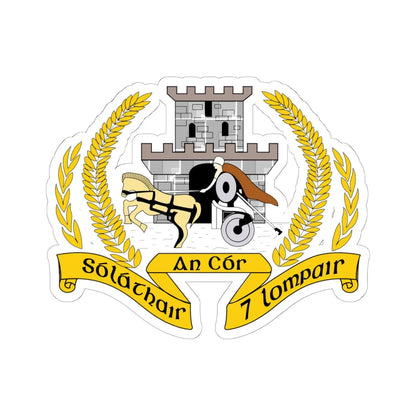 Badge of the Irish Transport Corps (Ireland) (Coat of Arms) STICKER Vinyl Kiss-Cut Decal 6 Inch White - The Sticker Space