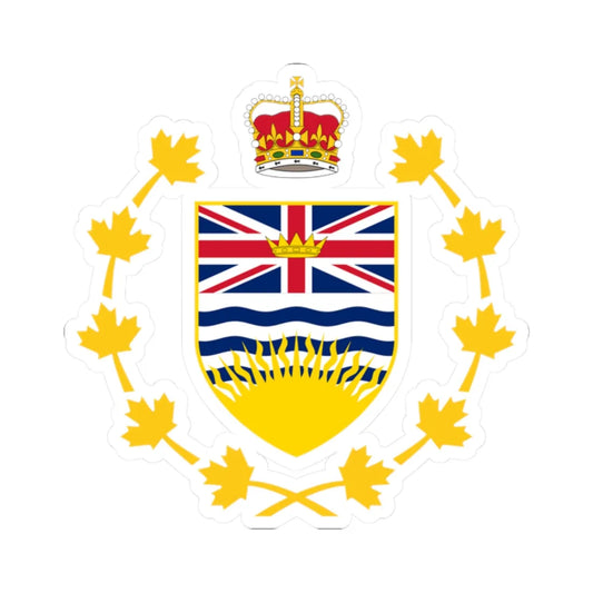 Badge of the Lieutenant-Governor of British Columbia (Canada) (Coat of Arms) STICKER Vinyl Kiss-Cut Decal 2 Inch White - The Sticker Space