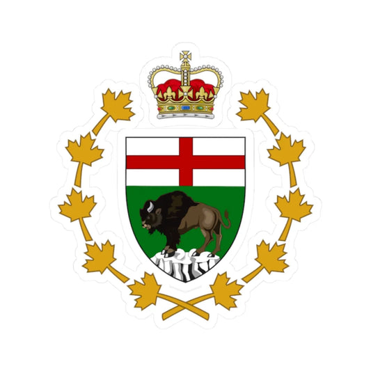 Badge of the Lieutenant Governor of Manitoba (Canada) (Coat of Arms) STICKER Vinyl Kiss-Cut Decal 2 Inch White - The Sticker Space
