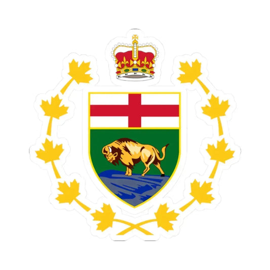 Badge of the Lieutenant-Governor of Manitoba (Canada) (Coat of Arms) STICKER Vinyl Kiss-Cut Decal 2 Inch White - The Sticker Space