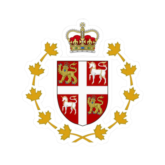 Badge of the Lieutenant Governor of Newfoundland and Labrador (Canada) (Coat of Arms) STICKER Vinyl Kiss-Cut Decal 2 Inch White - The Sticker Space