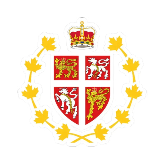 Badge of the Lieutenant-Governor of Newfoundland and Labrador (Canada) (Coat of Arms) STICKER Vinyl Kiss-Cut Decal 2 Inch White - The Sticker Space