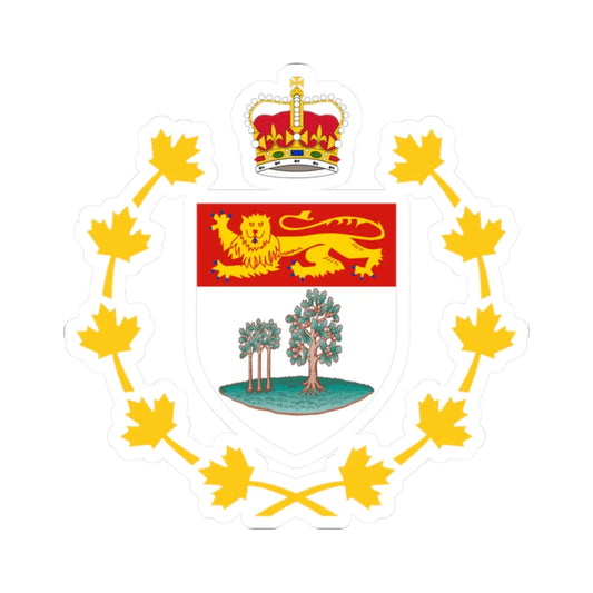 Badge of the Lieutenant-Governor of Prince Edward Island (Canada) (Coat of Arms) STICKER Vinyl Kiss-Cut Decal 2 Inch White - The Sticker Space