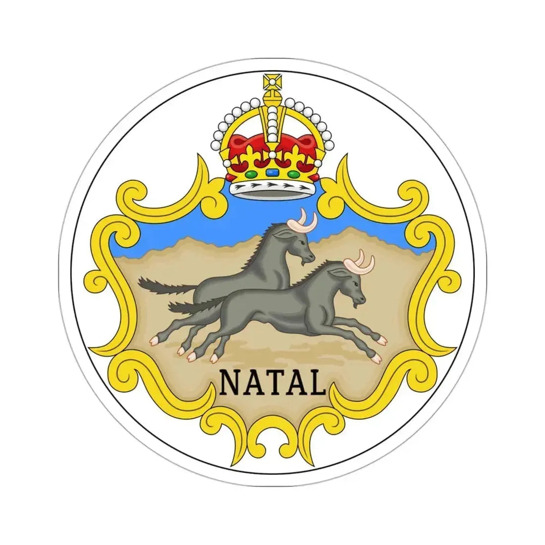 Badge of the Natal Colony 1875-1907 STICKER Vinyl Die-Cut Decal 3 Inch - The Sticker Space
