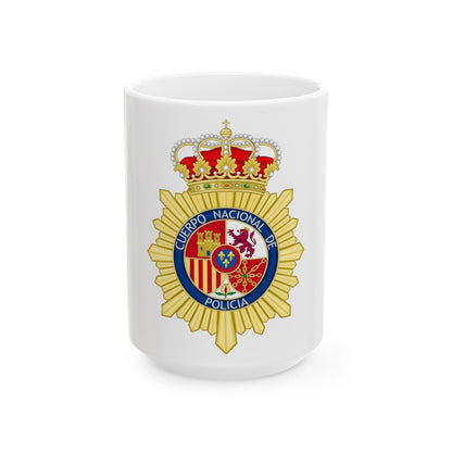 Badge of the National Police Corps of Spain - White Coffee Mug-15oz-The Sticker Space