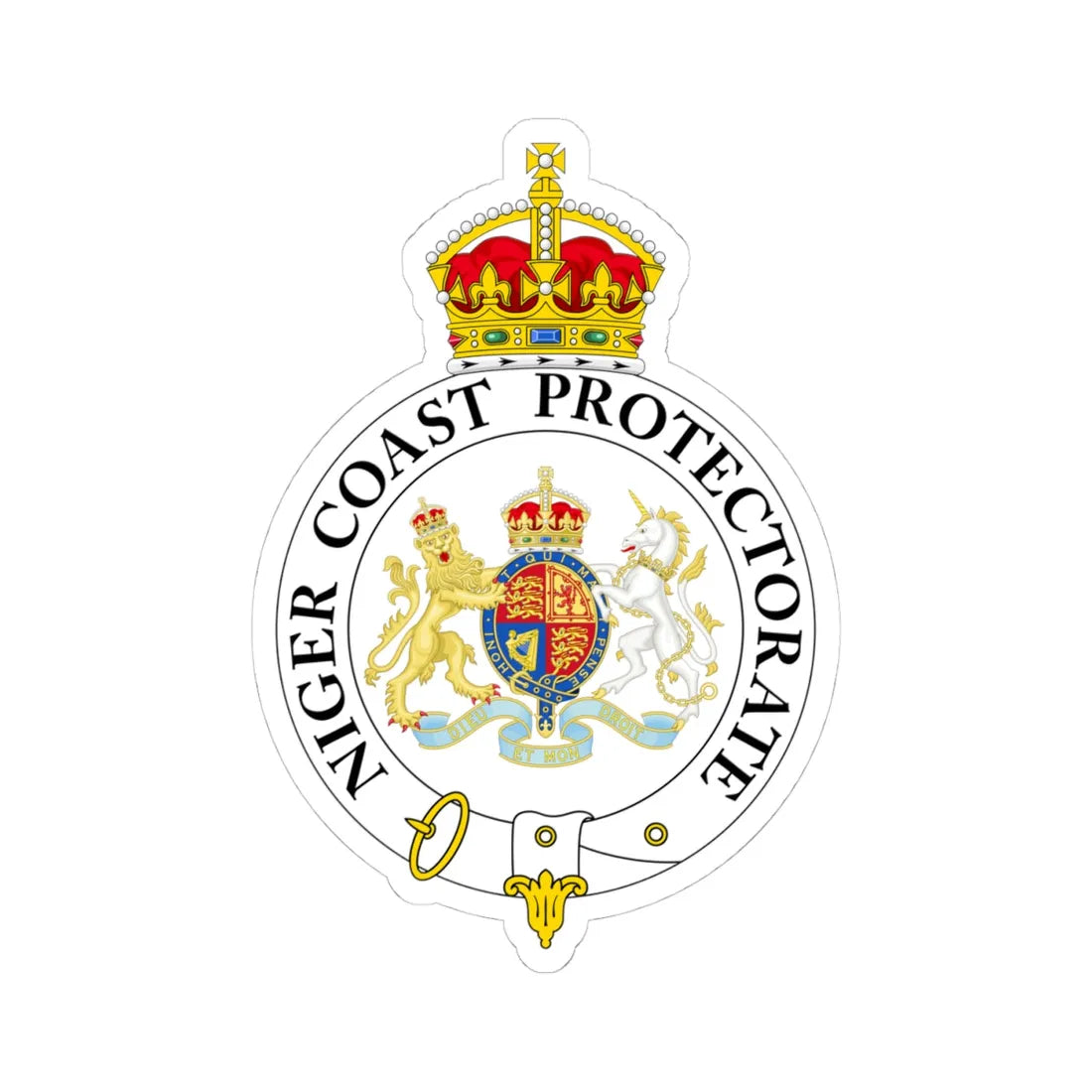 Badge of the Niger Coast Protectorate (Niger) (Coat of Arms) STICKER Vinyl Kiss-Cut Decal 4 Inch White - The Sticker Space