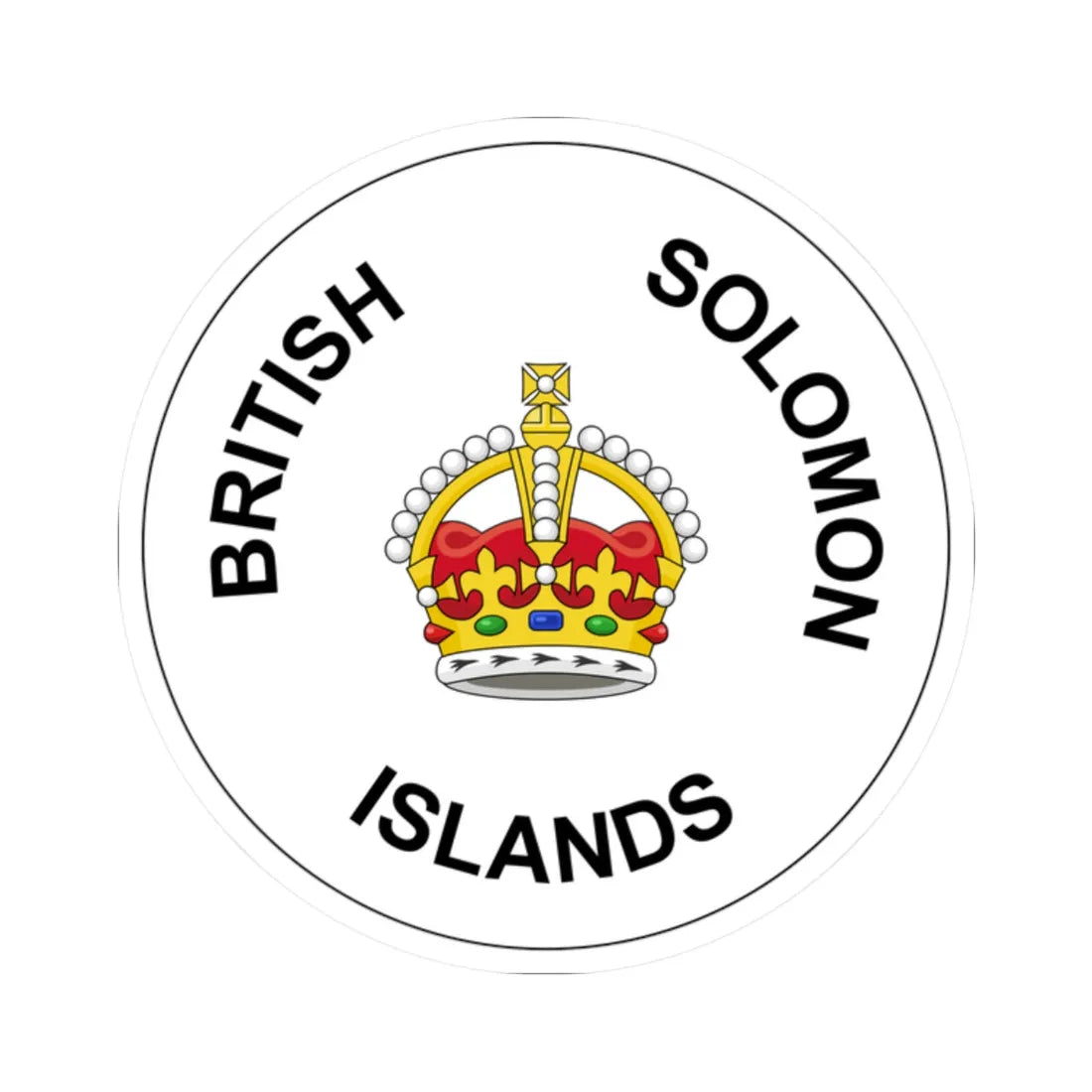 Badge of the Solomon Islands 1906-1947 (Solomon Islands) (Coat of Arms) STICKER Vinyl Kiss-Cut Decal 2 Inch White - The Sticker Space