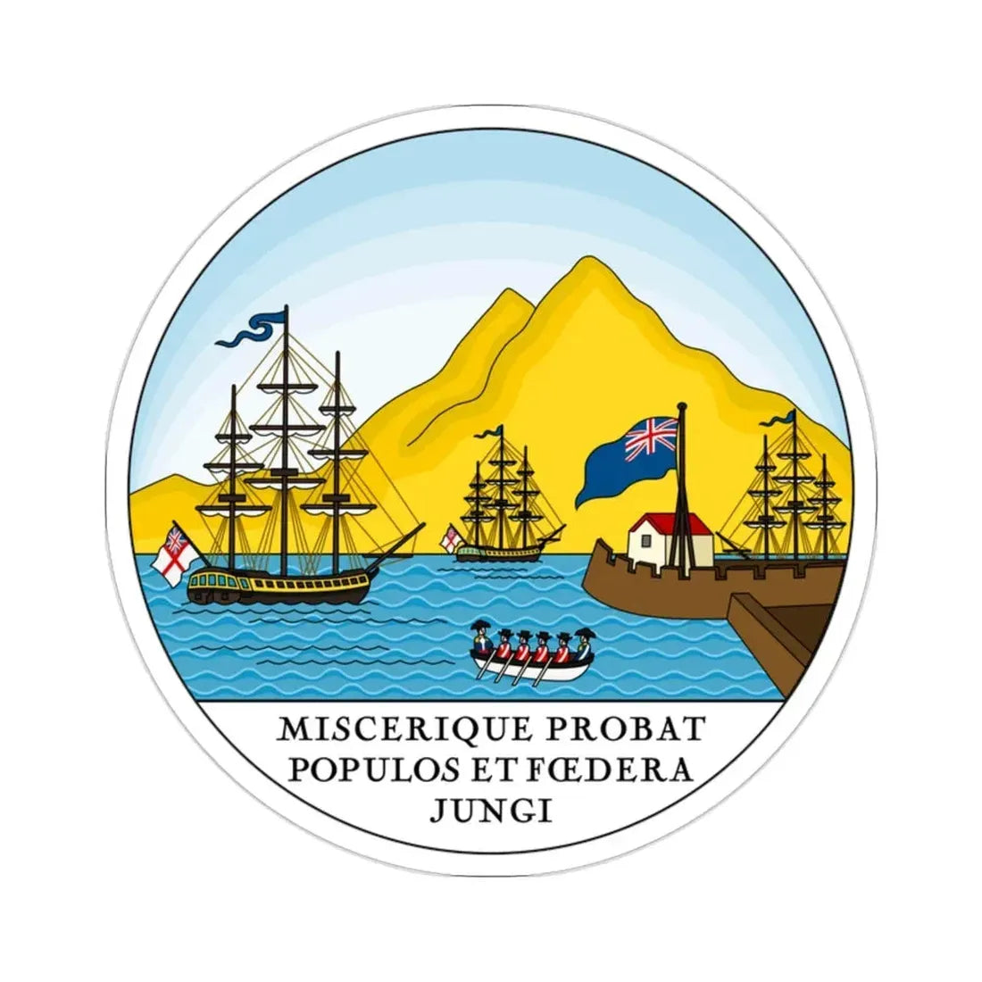 Badge of Trinidad and Tobago (1889–1958) STICKER Vinyl Die-Cut Decal 2 Inch - The Sticker Space