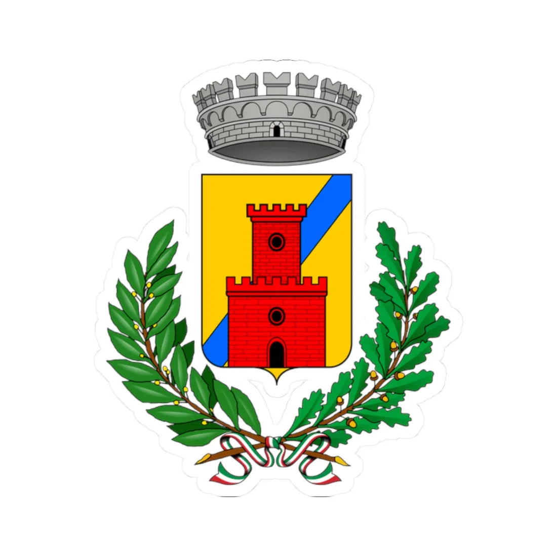 Bagnasco-Stemma (Italy) (Coat of Arms) STICKER Vinyl Kiss-Cut Decal 2 Inch White - The Sticker Space