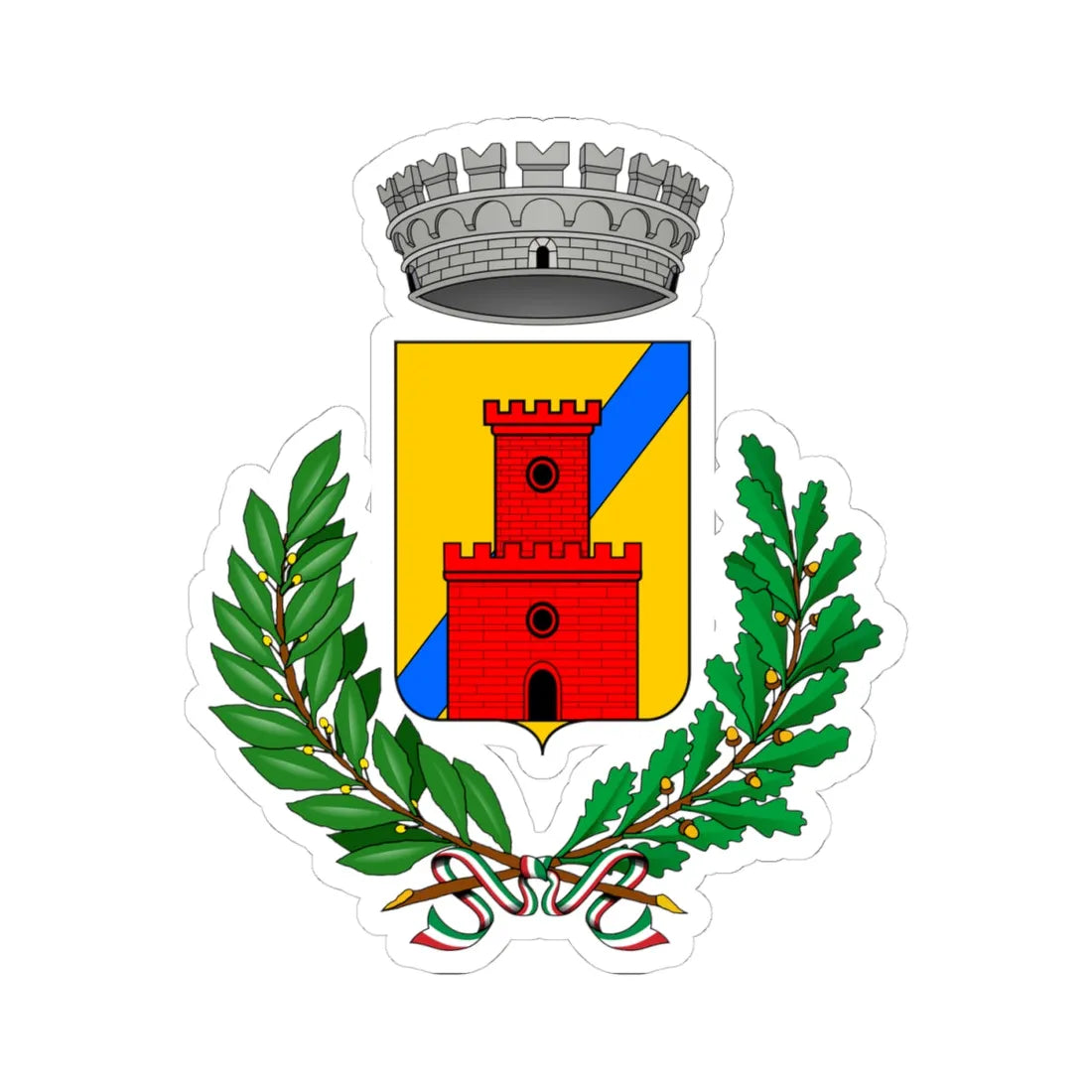 Bagnasco-Stemma (Italy) (Coat of Arms) STICKER Vinyl Kiss-Cut Decal 4 Inch White - The Sticker Space