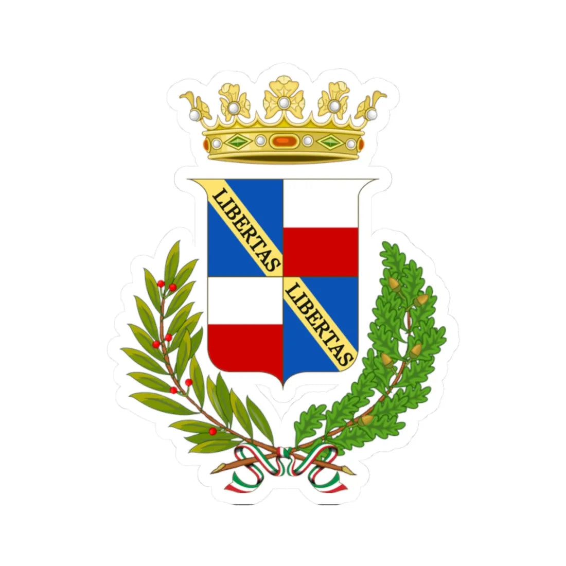 Bagni di Lucca-Stemma (Italy) (Coat of Arms) STICKER Vinyl Kiss-Cut Decal 2 Inch White - The Sticker Space