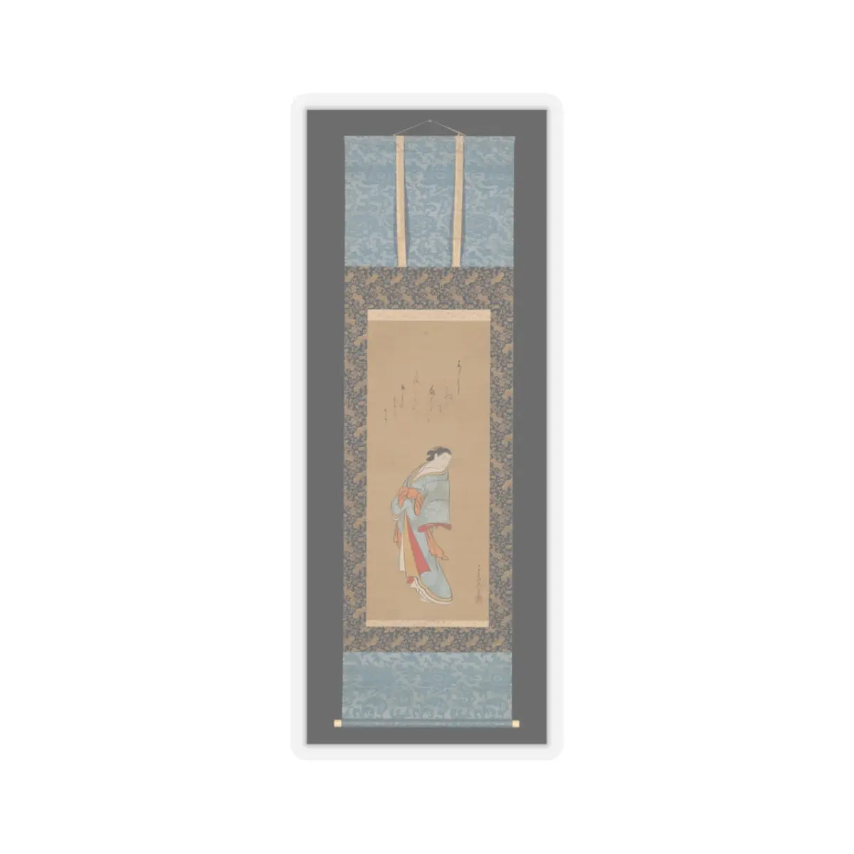 Baiōken Eishun - Standing Courtesan - probably 1720s v2 - STICKER Vinyl Kiss-Cut Decal