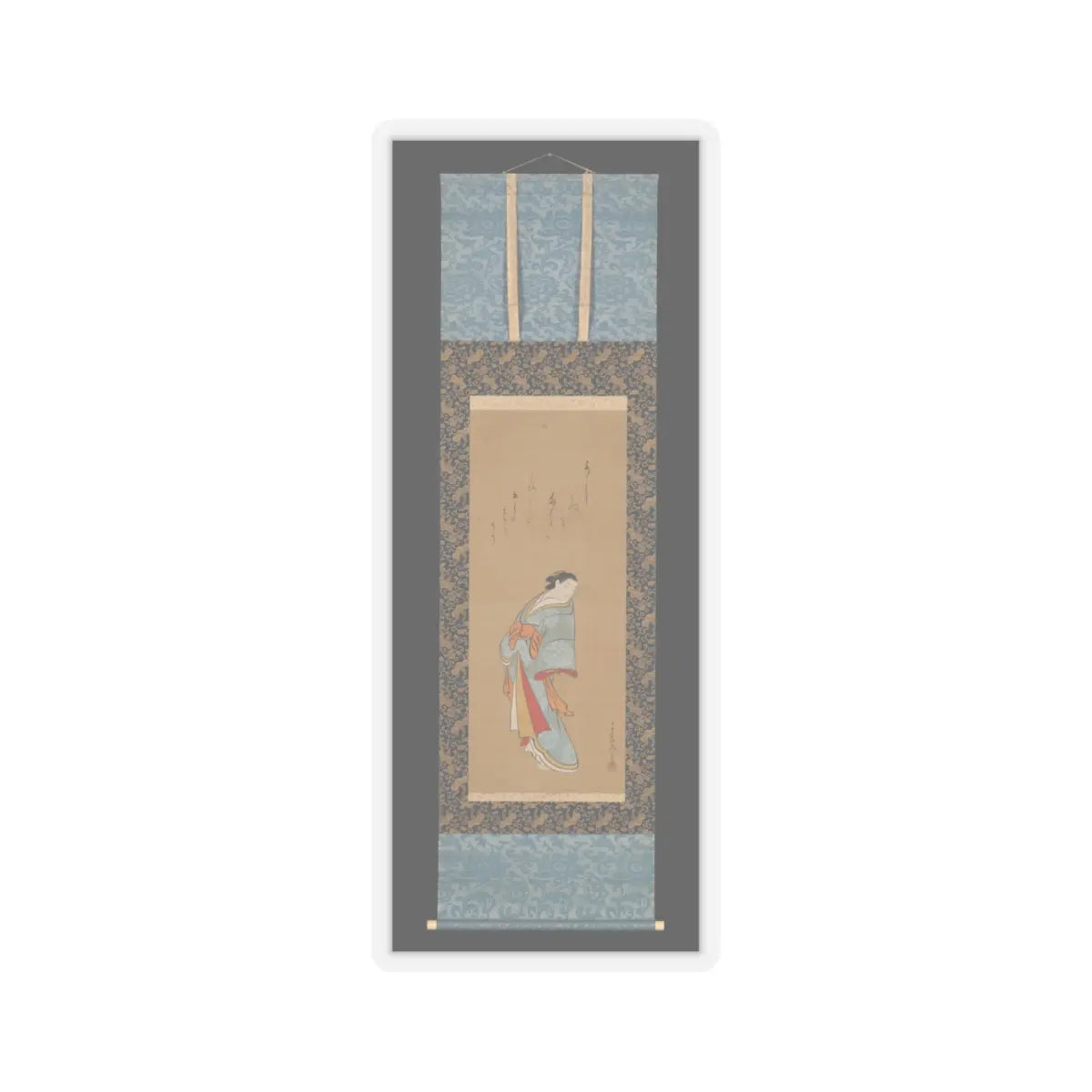 Baiōken Eishun - Standing Courtesan - probably 1720s v2 - STICKER Vinyl Kiss-Cut Decal