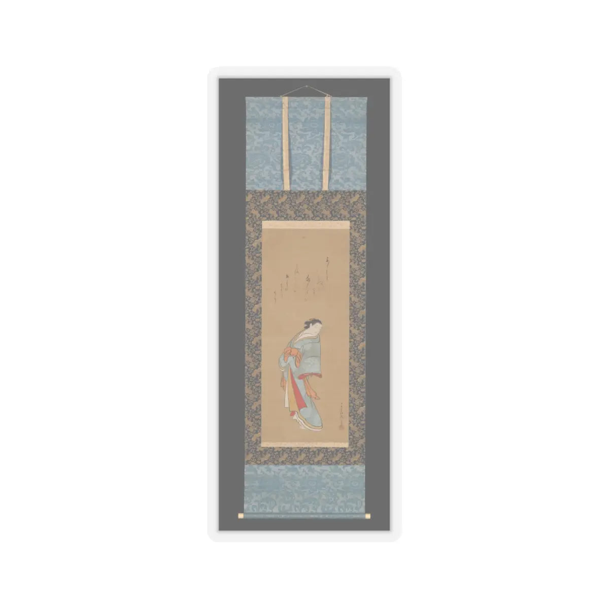 Baiōken Eishun - Standing Courtesan - probably 1720s v2 - STICKER Vinyl Kiss-Cut Decal